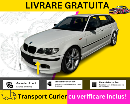 SERIA 3 E46 1998-2005 - Bara fata M Tech LOOK Alba BMW Seria 3 E46 Sedan Touring + FL Facelift 1998-2005 VOPSITA TU Alegi culoarea