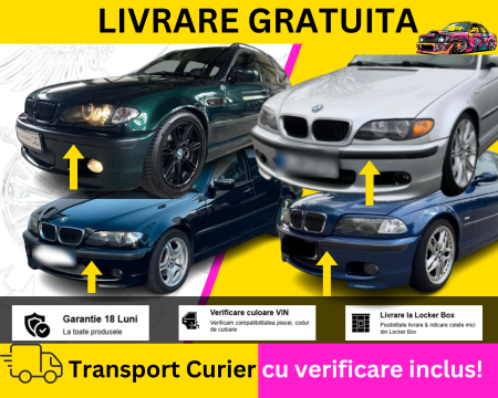 SERIA 3 E46 1998-2005 - Bara fata M Tech LOOK Gri Negru Albastru Verde Alb Rosu BMW Seria 3 E46 Sedan Touring 1998 -2005 VOPSITA TU Alegi culoarea