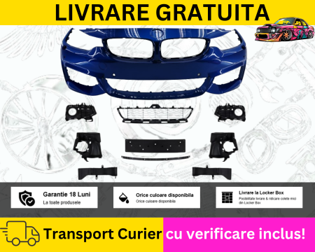SERIA 4 F32/F33/F36 - Bara fata M Tech Pachet LOOK Albastru BMW Seria 4 F32 F33 F36 2014-2017 VOPSITA Tu alegi culoarea