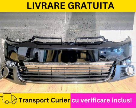 GOLF 6 VI 2008-2012 - Bara fata Negru LC9X VOPSITA cu Grile + Proiectoare ceata VW Golf 6 VI Hatchback 2008-2012 gauri senzori parcare