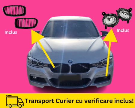 SERIA 3 F30 F31 2011-2017 - Bara fata Pachet M LOOK,proiectoare,grile BMW Seria 3 F30 F31 2011-2017 A83 354 Gri la culoare VOPSITA