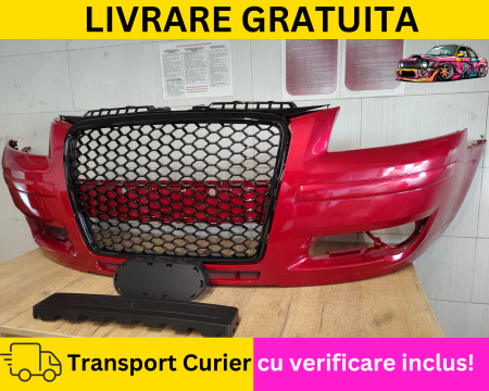 Bara fata RS-LOOK Rosu VOPSITA Audi A3 8P 2005-2008 cu gauri spalator far [1]