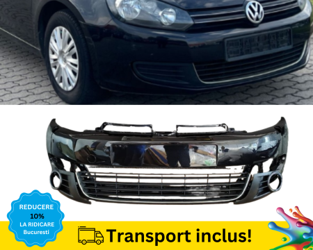 VOLKSWAGEN - Bara fata VW Golf 6 VI Hatchback 2008-2012 cu SPALATOR FAR, SENZORI DE PARCARE Negru LC9X vopsita