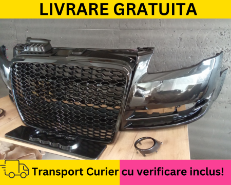 Bara + Grila radiator + Ornamente Proiectoare fata Audi A4 B7 2004-2007 LZ7L Gri la culoare VOPSITA [1]