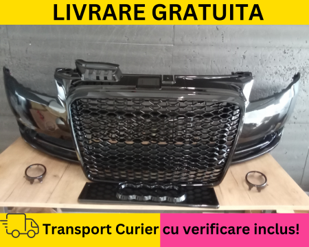 A4 B7 2004-2007 - Bara + Grila radiator + Ornamente Proiectoare fata Audi A4 B7 2004-2007 LZ7L Gri la culoare VOPSITA