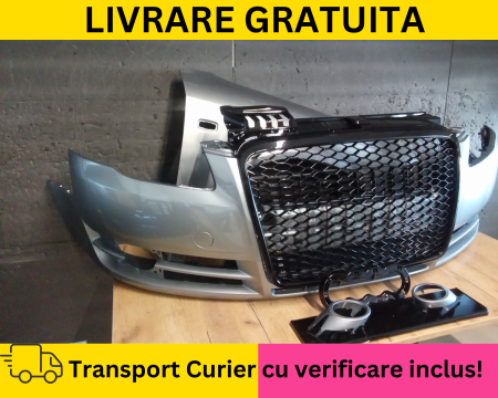 Bara + Grila radiator + Aripa dreapta + Ornamente Proiectoare fata Audi A4 B7 2004-2007 LY7G Gri la culoare VOPSITA [1]