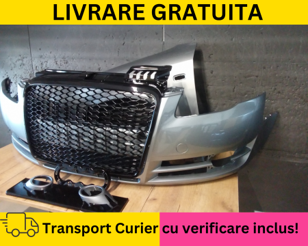 Bara + Grila radiator + Aripa stanga + Ornamente Proiectoare fata Audi A4 B7 2004-2007 LY7G Gri la culoare VOPSITA [1]