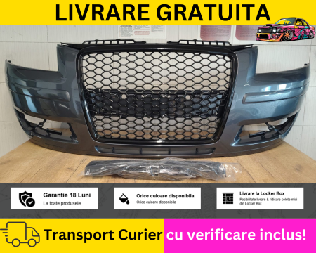A3 8P 2003-2012 - Bara + Grila radiator fagure fata Gri LX7Z Audi A3 8P 2005-2008 VOPSITA Tu alegi culoarea