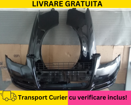 A4 B7 2004-2007 - Bara + Aripi fata Audi A4 B7 2004-2007 cu spalator far LZ9Y LY9B Negru lucios la culoare VOPSITE