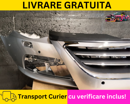 Bara + Grila radiator fata Gri LA7W Volkswagen Passat CC 2008-2012 R-LINE cu spalator far, senzori Distronic VOPSITA Tu alegi culoarea [2]