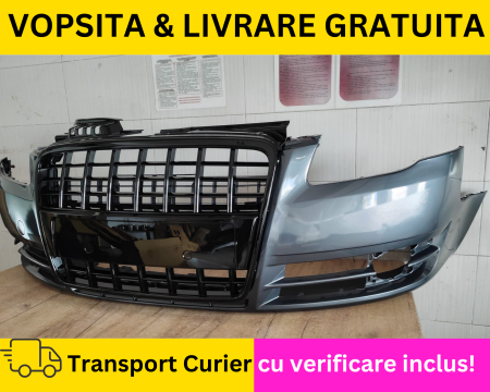 Bara + Grila radiator fata VOPSITA LX7Z Gri Dolphin Audi A4 B7 2004-2007 [1]