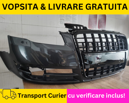 Bara + Grila radiator fata VOPSITA LX7Z Gri Dolphin Audi A4 B7 2004-2007 [2]