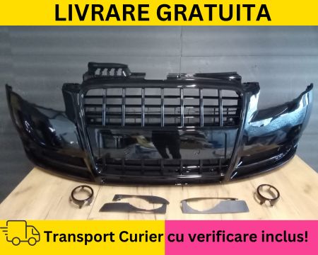 A4 B7 2004-2007 - Bara + Grila radiator + Ornamente fata Audi A4 B7 2004-2007LZ9Y LY9B Negru lucios la culoare VOPSITA