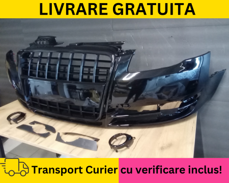 Bara + Grila radiator + Ornamente fata Audi A4 B7 2004-2007LZ9Y LY9B Negru lucios la culoare VOPSITA [1]