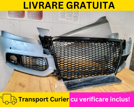 Bara + Grile fagure + Aripa dreapta fata Albastru LX5X Audi A4 B8 2007-2011 senzori parcare VOPSITA Tu alegi culoarea [1]