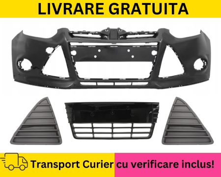 FOCUS MK3 2012-2017 - Bara + Grile fata Negru Panther VOPSITA Ford Focus MK 3 2012-2015 