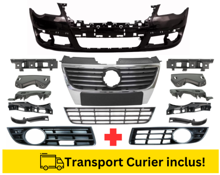 Bara + Grile + suporti fata Negru Gri Maro Alb Bej Albastru Auriu Verde VW Passat B6 2005-2010 VOPSITA TU Alegi culoarea [1]
