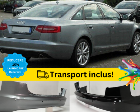 A6 C6 2003-2010 - Bara spate Audi A6 C6 4F 2008-2010 FSL SEDAN cu SENZORI PARCARE Negru Gri Albastru Alb Verde Maro vopsita la culoarea masini 