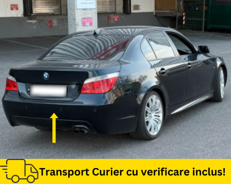 SERIA 5 E60 E61 2003-2010 - Bara spate M-Pachet BMW Seria 5 E60 cu gauri senzori 2003-2010 475 Negru la culoare VOPSITA