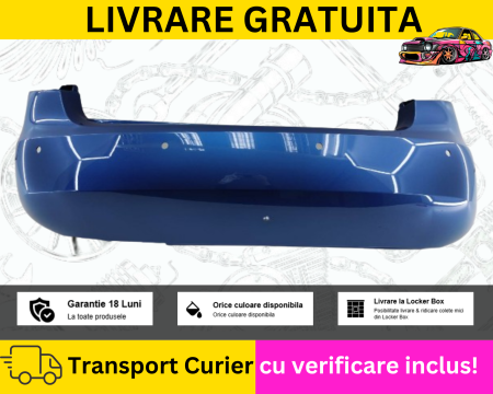 FABIA 2 2007-2014 - Bara spate Albastru Skoda Fabia 5J 2007-2014 cu senzori parcare VOPSITA TU Alegi culoarea