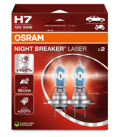 Becuri - Becuri Osram Night Breaker Laser H7 next Generation 150% mai multa lumina