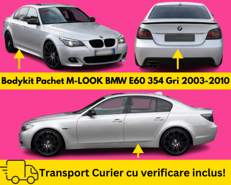 SERIA 5 E60 E61 2003-2010 - Bodykit Pachet Exterior M Bara fata, spate, praguri, BMW Seria 5 E60 2003-2010 354 Gri la culoare VOPSITE