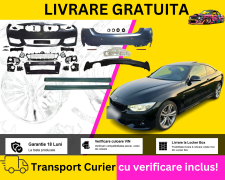 SERIA 4 F32/F33/F36 - Bodykit Pachet Exterior M Bara fata + spate + praguri + proiectoare + grile BMW Seria 4 F32 F33 F36 2014-2017 NEVOPSITE