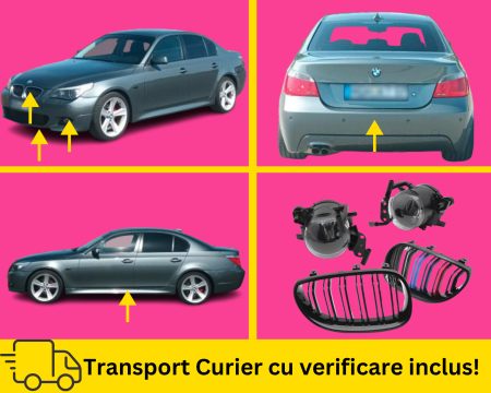 SERIA 5 E60 E61 2003-2010 - Bodykit Pachet Exterior M Bara fata + spate + praguri + proiectoare + grile BMW Seria 5 E60 2003-2010 A81 Verde la culoare VOPSITE