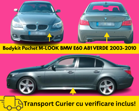 SERIA 5 E60 E61 2003-2010 - Bodykit Pachet Exterior M Bara fata + spate + praguri  BMW Seria 5 E60 2003-2010 A81 Verde la culoare VOPSITE