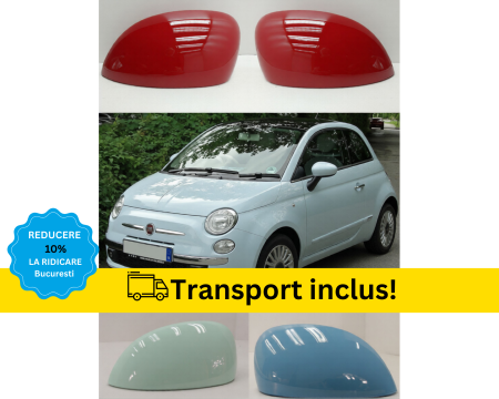 FIAT - Capac carcasa oglinda  Fiat 500 2007-2024 Negru Gri Albastru Alb Maro Albastru Verde vopsita la culoarea masini