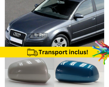 A3 8P 2003-2012 - Capac carcasa Oglinda Audi A3 8P 2003-2008 Negru Gri Albastru Alb Rosu Verde vopsita la culoarea masini