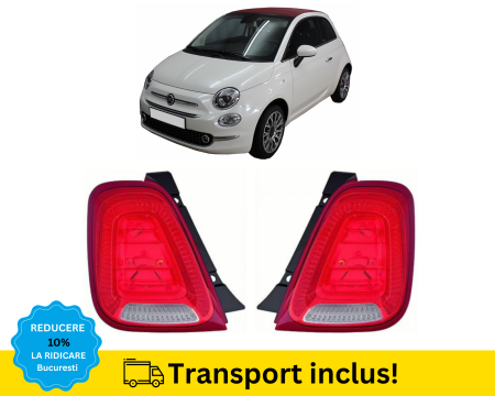 FIAT - Capac cui tractare Bara spate Fiat 500 2007-2014 cromat
