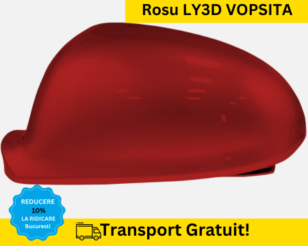 JETTA 2005-2010 - Carcasa Capac Oglinda stanga Volkswagen Golf 5 V, Plus, Plus, Jetta 3 2003-2014 Rosu LY3D VOPSITA
