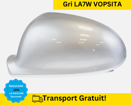 JETTA 2005-2010 - Carcasa Capac Oglinda stanga Volkswagen Golf 5 V, Plus, Plus, Jetta 3 2004-2014 Gri LA7W VOPSITA
