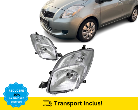 TOYOTA - Faruri Toyota Yaris 2005-2009 H4 CROM Stanga + Dreapta