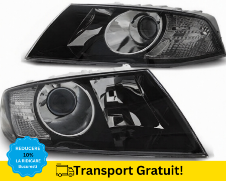 OCTAVIA 2 2004-2008 - Faruri fundal negru Halogen Skoda Octavia 2 2004-2008 H7 H7