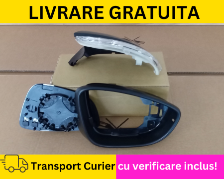 PASSAT CC 2008-2017 - Geam + Rama + Semnal Oglinda dreapta VW Passat CC 2008-2012