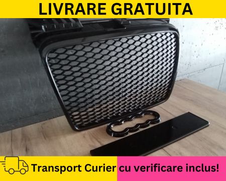 Grila Masca Radiator Audi A4 B7 2004-2007 Fagure Negru lucios [1]
