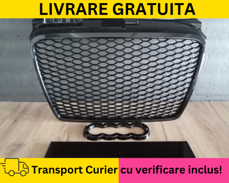 Grila Masca Radiator Audi A4 B7 2004-2007 Fagure Negru lucios