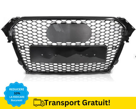 AUDI - Grila Masca Radiator Audi A4 B8.5 2011-2015 Fagure Negru lucios gauri senzori parcare