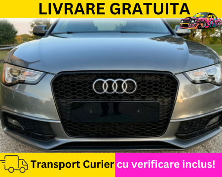 Grila Masca Radiator Audi A5 8T Facelift 2011-2015 Fagure Negru lucios CU SAU FARA SENZORI DE PARCARE [1]