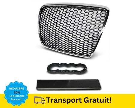 A6 C6 2003-2010 - Grila Masca Radiator Audi A6 C6 FAGURE Bandou cromat 2004-2011