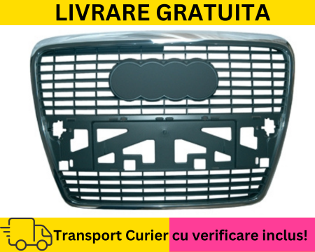 A6 C6 2003-2010 - Grila radiator Bara fata Audi A6 C6 2003-2008 Gri Antrazit