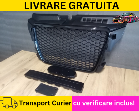 Grila radiator fagure Bandou Negru lucios Audi A3 8P Facelift 2008-2012 [2]