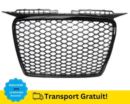 Grila radiator fagure Audi A3 8P 2005-2008 cu suport numar, suport emblema inclus