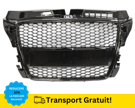A3 8P 2003-2012 - Grila radiator fagure Audi A3 8P 2008-2012 Negru lucios