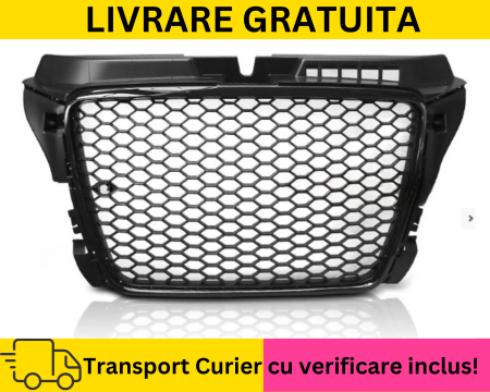 A3 8P 2003-2012 - Grila radiator fagure cu gauri pentru senzori parcare Audi A3 8P 2008-2012