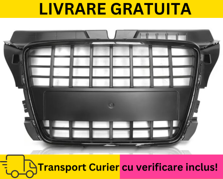 A3 8P 2003-2012 - Grila radiator fagure S-LOOK Audi A3 8P 2008-2012 Negru
