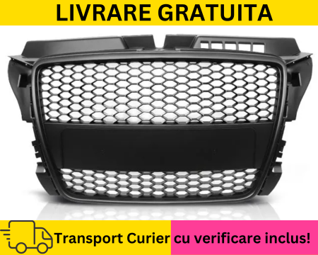 A3 8P 2003-2012 - Grila radiator fagure Negru mat Audi A3 8P 2008-2012