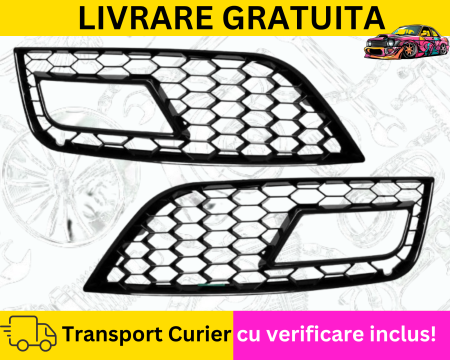 AUDI - Grile Bara fata proiectoare Audi A4 B8.5 Facelift 2011-2015 Fagure Negru lucios